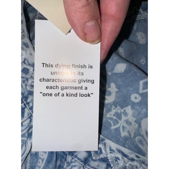 NWT Vintage America Blues XXL Chambray Paisley Faded Bandana Boho Cottage Shirt - Picture 7 of 14